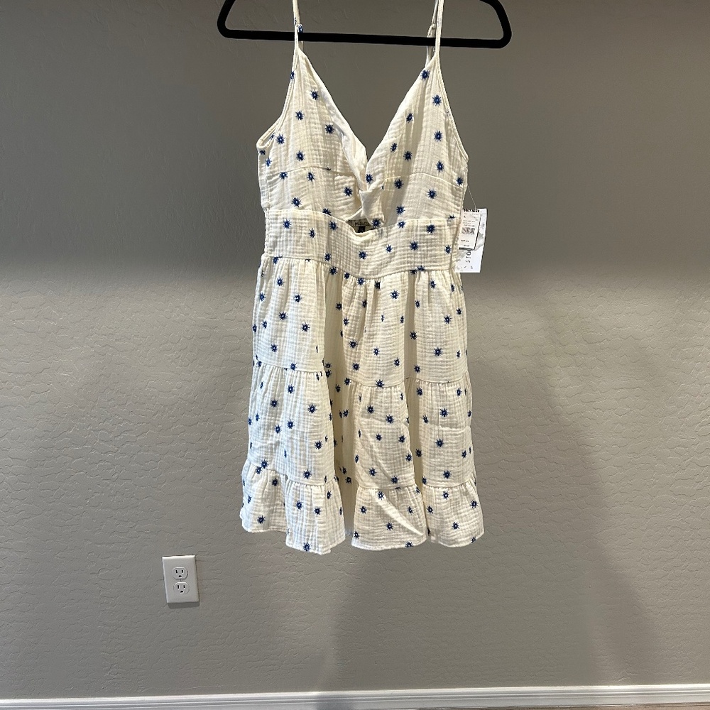 White and blue dress